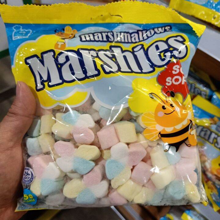 อาหารนำเข้า-marsh-mallow-wanilla-markerburg-marshies-mini-twist-marshmallows-150gbutterfly