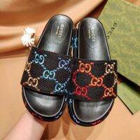 New Womens and mens luxury weave embroidery Two Colors slides sandals beach shoes size35-45