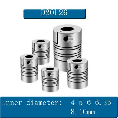 1PCS D20L26 Aluminum Motor Connection Coupler Parallel Lines Clamp Flexible Shaft Coupling 4 5 6 6.35 8 10MM