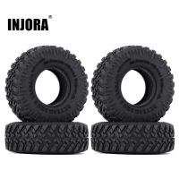 INJORA 52*17mm 1.0" Soft Rubber All Terrain Wheel Tires for 1/24 RC Crawler Car Axial SCX24 90081 C10 JLU Gladiator AX24 (T1001) Screw Nut Drivers