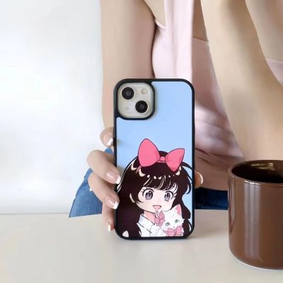 ญี่ปุ่น Anime Beauty Cat Case สำหรับ iPhone14Promax Red Bow Girl Case สำหรับ iPhone13 เคสแมวสีขาวสำหรับ iPhone12Promax Sky Blue Case สำหรับ iPhone11