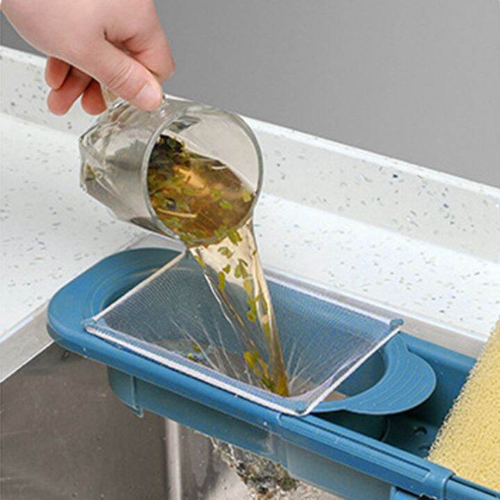 telescopic-sink-organizer-tray-sponge-holder-soap-towel-storage-basket-drain-rack-sink-drain-shelf-kitchen-accessories