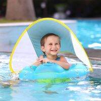 【Ins Shop】 Free Swimming Baby Inflatable Baby Swimming Float with Safe Bottom Support and Retractable Fabric Canopy for Safer Swims