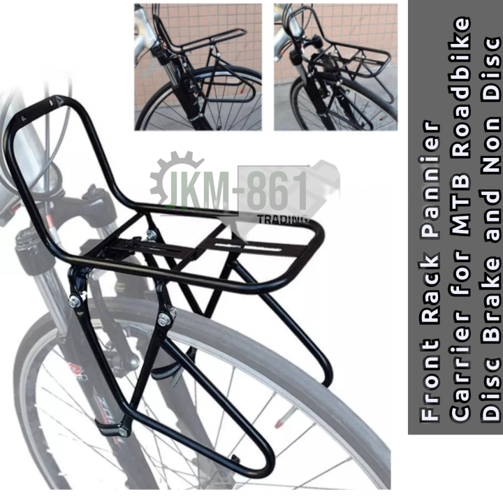 Front Rack Bike Pannier Carrier Luggage Shelf 20KG Capacity Disc Brake