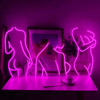 Hot Sexy Naked Girl Led Neon Sign Light Female Model Acrylic Atmosphere Lamp Wall Art Pub Ho tail Recreational Decoration