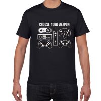 Top Tees เลือกอาวุธ Gamer วิดีโอเกม Sarcastic Tshirt Men Game Controller Streetwear Harajuku ฤดูร้อน Hip Hop