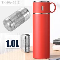 ♤▣ 20pr3412 1 litro garrafa térmica grande chá infusor aço inoxidável de café isolado copo manter fresco quente fria parede dupla frascos vácuo