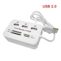 【♕】 The Auto Zone 3พอร์ต USB Multi-In-1 Hub MS SD M2 TF Memory Card Reader Adapter PUO88