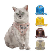 Soft Mesh Plaid Puppy Harness - Small Dog Harness and Leash Set, Adjustable &amp; Comfortable Padded Reflective Vest for Puppies Cat