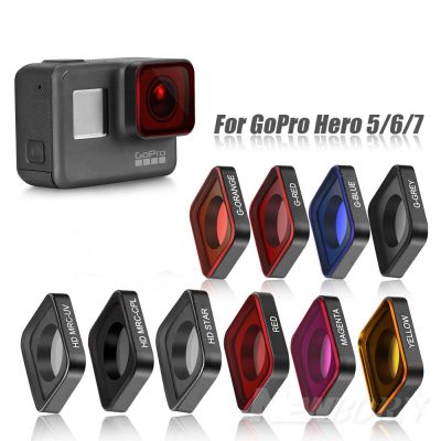 ดั้งเดิม! CPL ความหนาฟิลเตอร์ธรรมชาติเริ่ม ND4 ND8 ND16เลนส์ ND32สำหรับ Gopro Hero 5 6 7อุปกรณ์เสริมกล้องถ่ายภาพเคลื่อนไหวสีดำสีเหลืองสีแดง