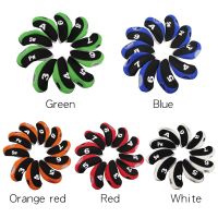 10Pcs Golf Iron Head Covers Neoprene Transparent Window Golf Club Iron Head Protector Golf Accessories