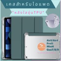 เคสสำหรับไอแพด มีที่ใส่ปากกา รุ่นหลังใสขุ่น ใช้กับ10.2 Gen 7-9/Pro10.5 Air3/9.7gen5-6 / 11/Air4 10.9 พร้อมส่ง??