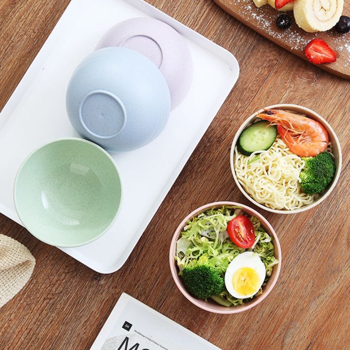 5-pcs-12cm-cereal-bowls-wheat-straw-unbreakable-reusable-bowlad-bowl-soup-bowl-noodle-container-mixing-bowls