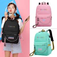 Bangtan Boys Dynamite Backpack RM JK JIMIN Backpack School Bags Mochila Travel Bags Laptop Chain Backpack Headphone USB Port