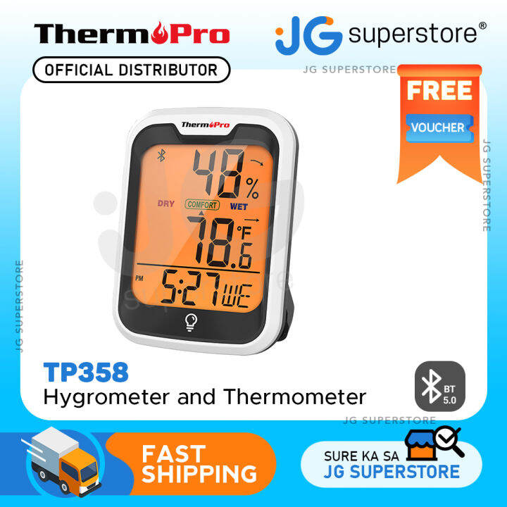ThermoPro TP358 Hygrometer and Thermometer with Builtin Clock