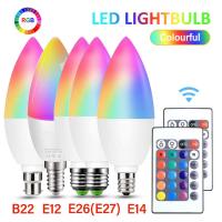 เทียน E14E122B22หลอดไฟ LED สมาร์ทในร่มนีออนเข้าสู่ระบบ RGB หลอดไฟระยะไกล Dimmable เทปโคมไฟอเนกประสงค์ไฟบ้าน