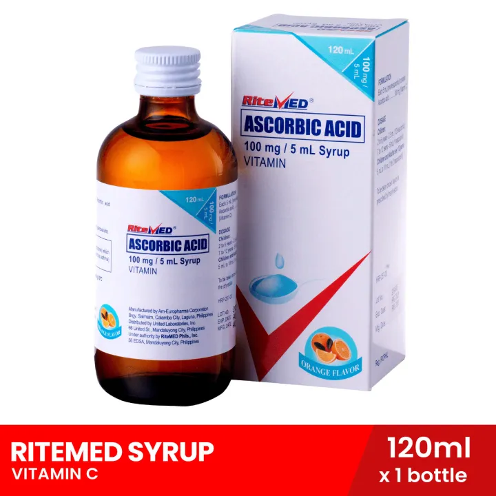 RITEMED Ascorbic Acid Syrup 100mg/120ml (Vitamin C), health supplements