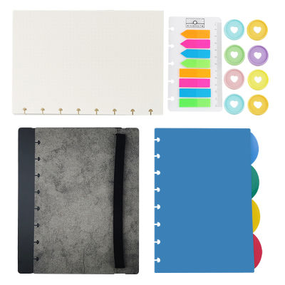 60 Sheets Mushroom Hole Dot Grid Notebook A5 Daily White Paper with Binding Disc Notepad Business Office Daily Work Notepad Gift