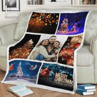 Custom Flatten Photos Flannel Throw Blanket Personalized Fleece Blankets for Sofa Gift Customized DIY Dropshipping