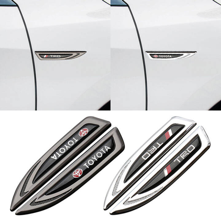 2Pcs/Set Car Side Emblem Stickers Auto Metal Body Fender Badge Decals ...