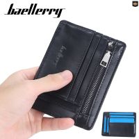 Baellerry 2022 Slim Soft Wallet For Men Multi-Position Zipper Holder Leather Mini Credit Card Holder Wallets Purse Thin Small Card Holders Walet