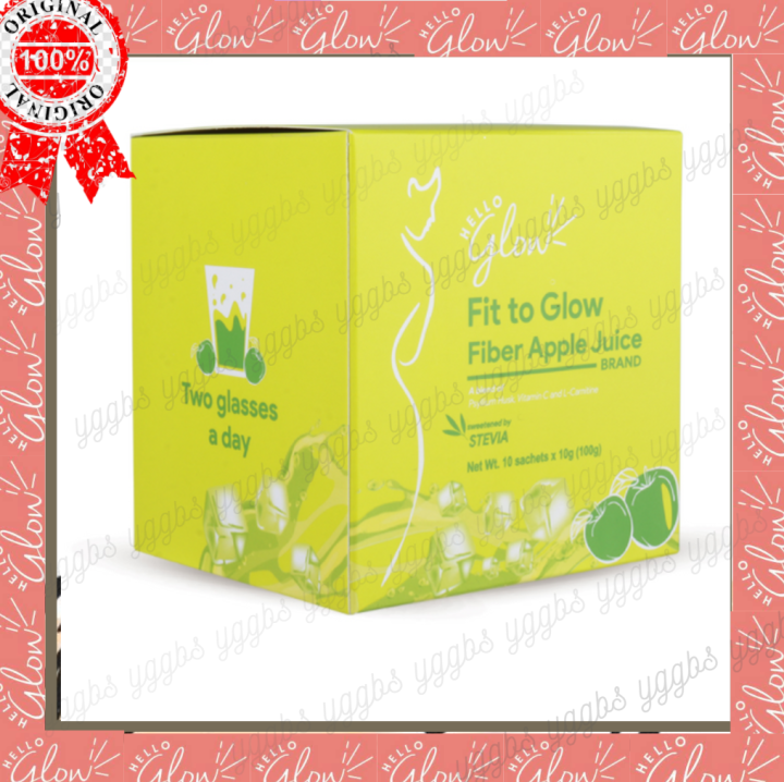 Authentic Hello Glow Fit to Glow Fiber Apple Juice (10sachets/box) Lazada PH