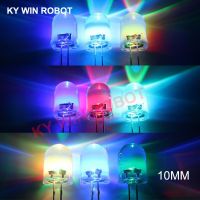 ☬ 10pcs/lot F10 10mm Fast/Slow RGB Flash Red Green Blue Rainbow Multi Color Light Emitting Diode Round LED Full Color DIY Kit