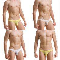 ZNPNXN Men S Ice ชั้นในผ้าไหมกางเกงโปร่งใสบางพิเศษ Thong Low Rise Underpant