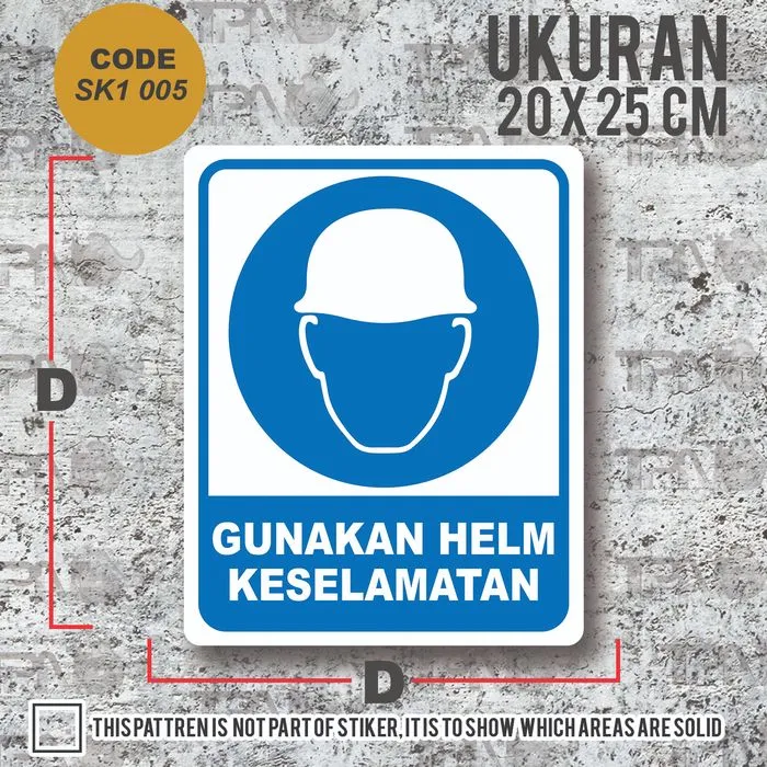 Sticker Safety Warning Sign Gunakan Helm Keselamatan | Lazada Indonesia