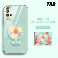 YBD เคสโทรศัพท์แบบเรียบง่ายหรูหราสำหรับ Huawei Nova 3i Nova 5T Nova 3 3E 4 4E Nova 5 Nova 5i Pro สเตอริโอแบบหมุนได้พัดหลากสีเคสกันกระแทกกล้องคลุมทั้งหมด