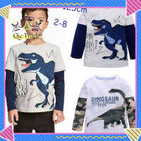 【New Arriva✨ 】Kids Boys Cartoon Dinosaur Pattern Printing Cotton Long Sleeve T-shirt