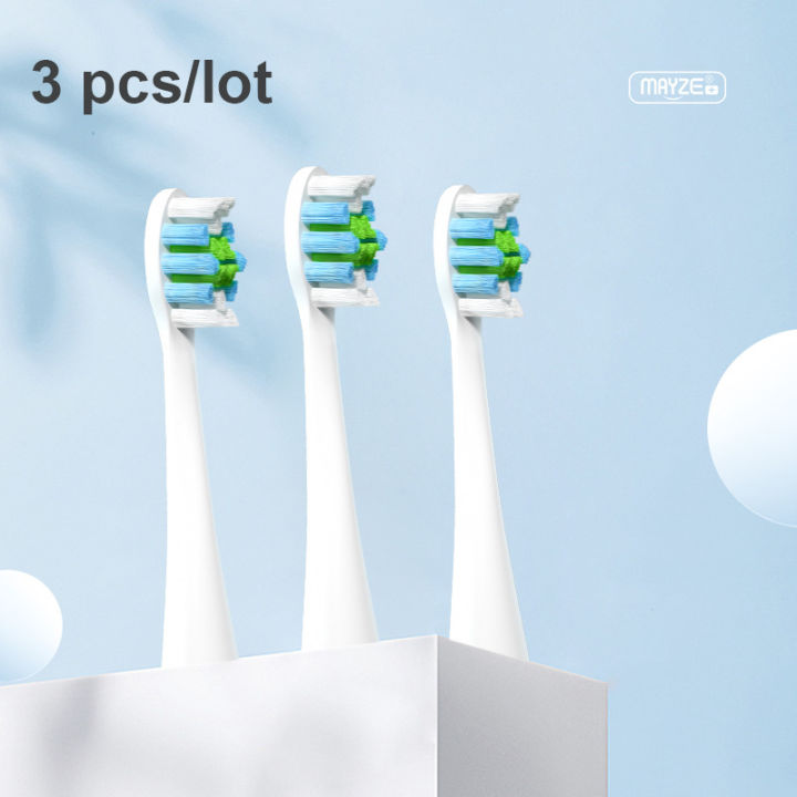 3ชิ้นแปรงสีฟันไฟฟ้าหัวฉีดนุ่มดูปองท์ขนแปรงสำหรับ-mg015019ชุดโซนิคแปรงสีฟันไฟฟ้าดูแลมืออาชีพ