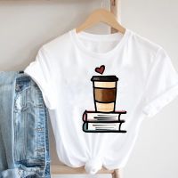 เสื้อยืดผ้าฝ้ายผู้หญิง T เสื้อ Harajuku Afternoon Tea กราฟิก Tees หญิง90S แขนสั้น Streetwear ลำลองแฟชั่นผู้หญิง Tee Tops