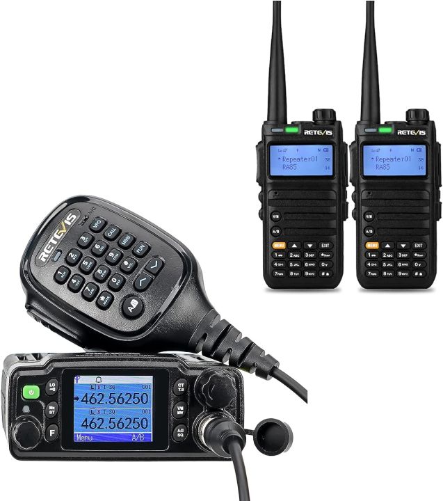 Retevis GMRS Radio Communication Solutions, RB86 Mobile Car Transceiver  NOAA IP67 Waterproof (1 Pack) with RA85 Handheld Rechargeable Way Radio(2  Pack), Long Range Communication Kit Lazada PH