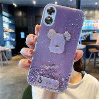 เคสใส่โทรศัพท์สินค้าในสต็อก A38 OPPO 4G OPPOA38 4G 2023เคสมือถือสไตล์ใหม่แฟลชเจาะรูปการ์ตูนน่ารักหมีแววดาวท้องฟ้าใส TPU Softcase ป้องกันด้านหลังกันกระแทก