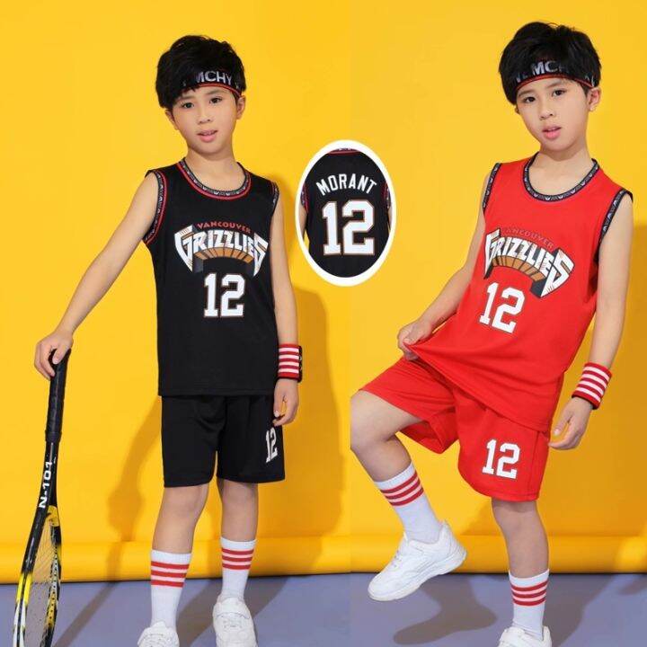 Ready Stock Kids NBA Vancouver Grizzlies 12 MORANT High Quality DriFIT