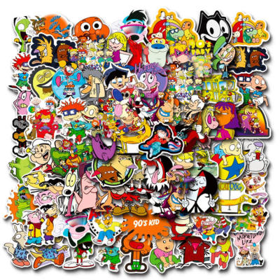 90s Cartoon Stickers 50pcs Vinyl Waterproof Stickers for Laptops Bumpers Skateboards Stickers for Water Bottles Computers Phones admired