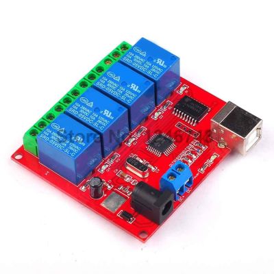 4 Channel DC 5V 12V 24V Computer USB Control Switch Drive Relay Module PC Intelligent Controller 4-way Relay Module