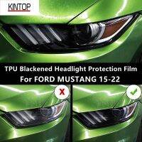 For FORD MUSTANG 15-22 TPU Blackened Headlight Protective Film, Headlight Protection,Film Modification