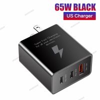 อะแดปเตอร์ชาร์จโทรศัพท์65W เครื่องชาร์จ USB ที่รวดเร็ว3พอร์ต PD Type C สำหรับ iPhone 14 Samsung Xiaomi Huawei ชาร์จเร็ว USB C 3.0แท่นชาร์จผนังชาร์จ