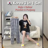 ( )Baju Tidur Korea Pajamas Ladies Comfy Pyjamas Set Wear Womens Pyjamas Short Sleeve Baju Pajamas