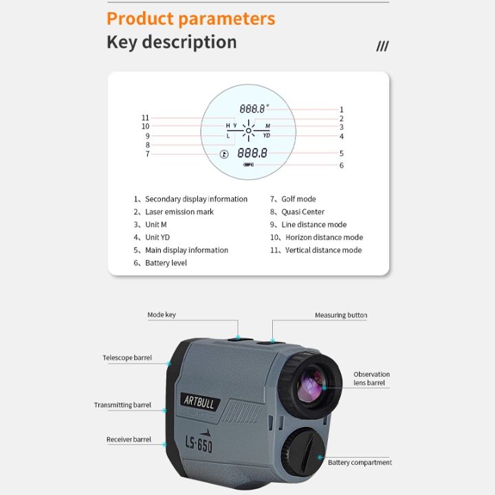 lz-artbull-laser-rangefinder-para-a-ca-a-slope-flag-lock-golf-range-finder-telesc-pio-port-til-6x-hd-dist-ncia-meter-650m