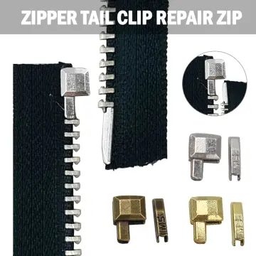 123PCS Zipper Repair Kit Universal Metal Zipper Insertion Pin Zipper Bottom  Stop Replacement Zip Stopper Ends Caps for Repairing Jacket Coat Backpack  Suitcase For 3#/5#/8# Zipper