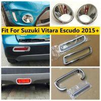 Chrome Front Rear Fog Tail Brake Lights Lamps Ring Frame Cover Trim Accessories Fit For Suzuki Vitara Escudo 2015 - 2023