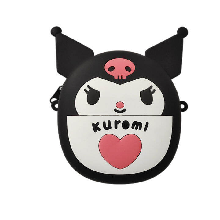 amila-กระเป๋าหิ้วกระเป๋าสะพายไหล่สำหรับเด็ก-sanrio-kuromi-อบเชยเมโลดี้กระเป๋าซิลิโคนของสุนัข