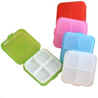 4 Slots Medicine Case Organizer Container Plastic Pill Drug Boxes Compartment Medicine Tablet Holder Travel Ring Packaging Box