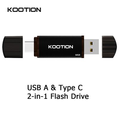 KOOTION U209 32GB 64GB 128GB USB Type-C Flash Drive Pen Drive USB A + USB C OTG Pendrive for Android Smartphone Computer Laptop Cables Converters