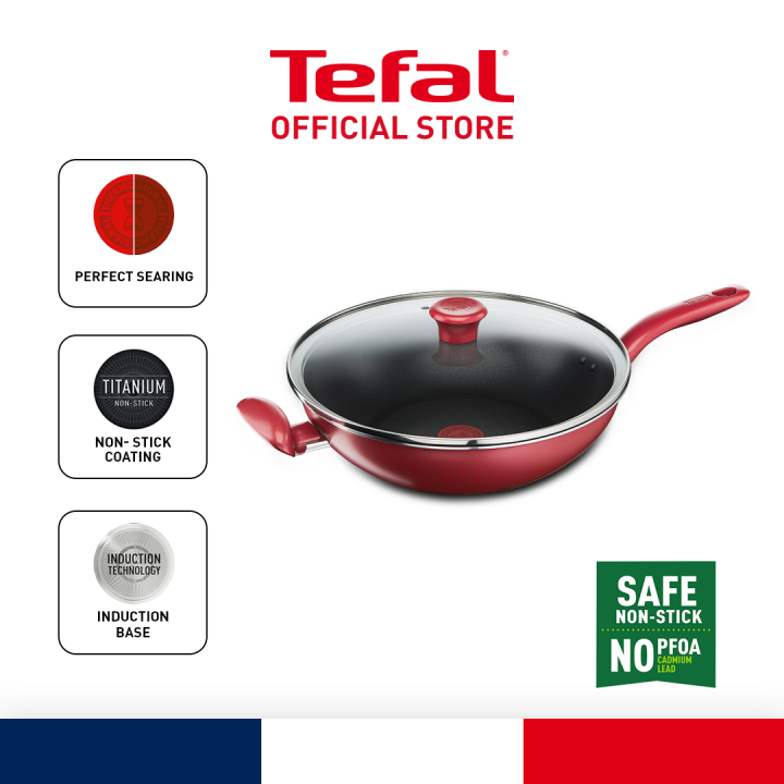 Tefal cookware so chef wokpan 32cm with lid (g13598) (cookwarenon stick