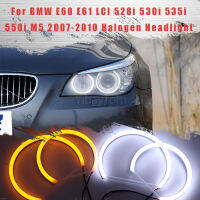 LED SMD Cotton Light Switchback Angel Eye Halo Ring DRL Kit สำหรับ BMW E60 E61 LCI 528i 530i 535i M5 2007-10ไฟหน้าฮาโลเจน