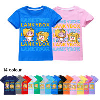 Lankybox เสื้อยืดเด็กผู้หญิงเด็กผู้ชาย,เสื้อยืดเด็กฤดูร้อนเด็กผู้หญิงผ้าฝ้ายบางๆลายการ์ตูนเสื้อผ้าแขนสั้น0000